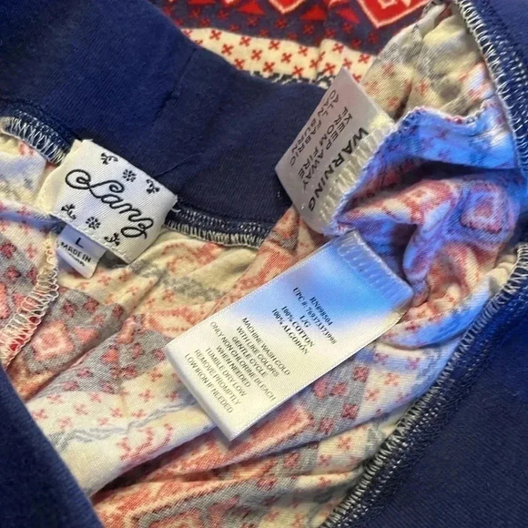 Lanz of Salzburg pajama pants fair isle reindeer Nordic pattern - Picture 3 of 4